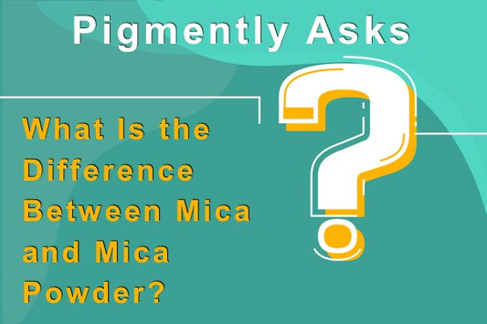 A giant question mark with text next to it that says "Pigmently Asks: What Is the Difference Betweeen Mica and Mica Powder?"