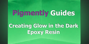 A resin cube made with Pigmently Yellow-Green Glow in the Dark Powder Pigment