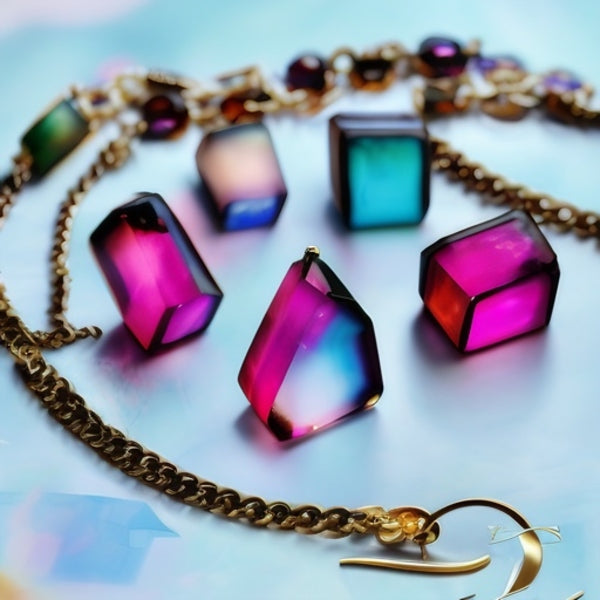 Different epoxy resin art pieces made with resin dyes.