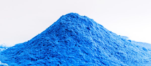 A mound of blue pigment powder.
