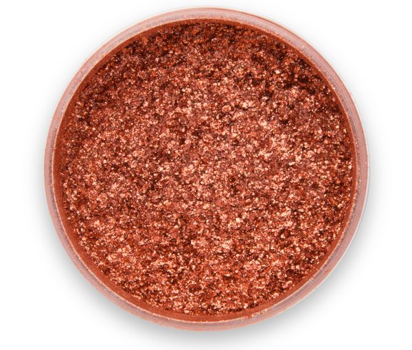 A container of Terracotta Brilliance Brown Pigment by Pigmently, seen from above with the lid removed to show the contents.