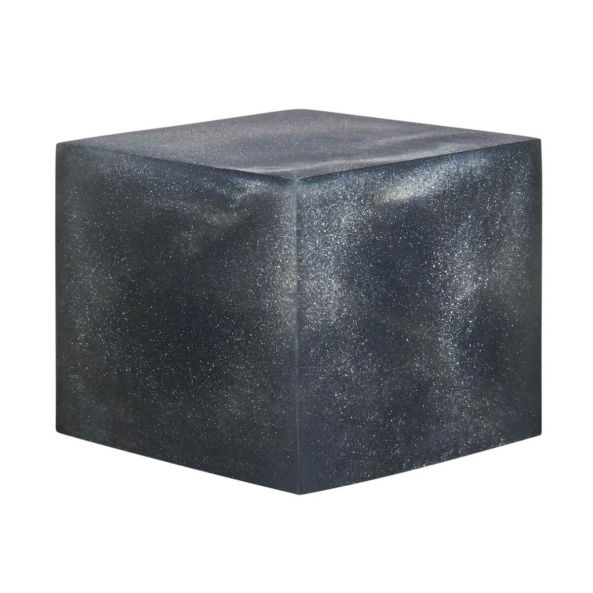 A resin cube made with Asphalt Magic Mica Powder Pigment by Pigmently
