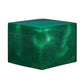 A resin cube made with the Green Malachite Mica Powder Pigment by Pigmently.