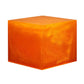 A resin cube made with the Lemonade Orange Mica Powder Pigment by Pigmently.