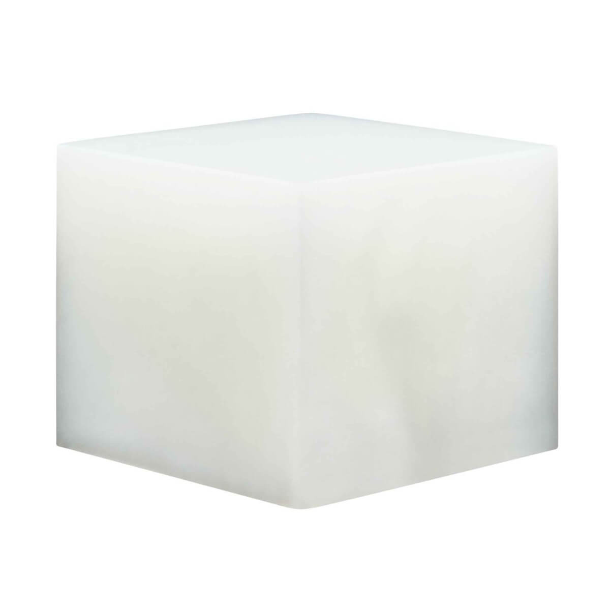 A resin cube made with the Porcelain White Mica Powder Pigment by Pigmently.