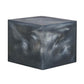 A resin cube made with the Velvet Night Grey Mica Powder Pigment by Pigmently.